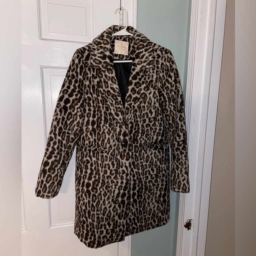 altard state leopard double breasted jacket coat